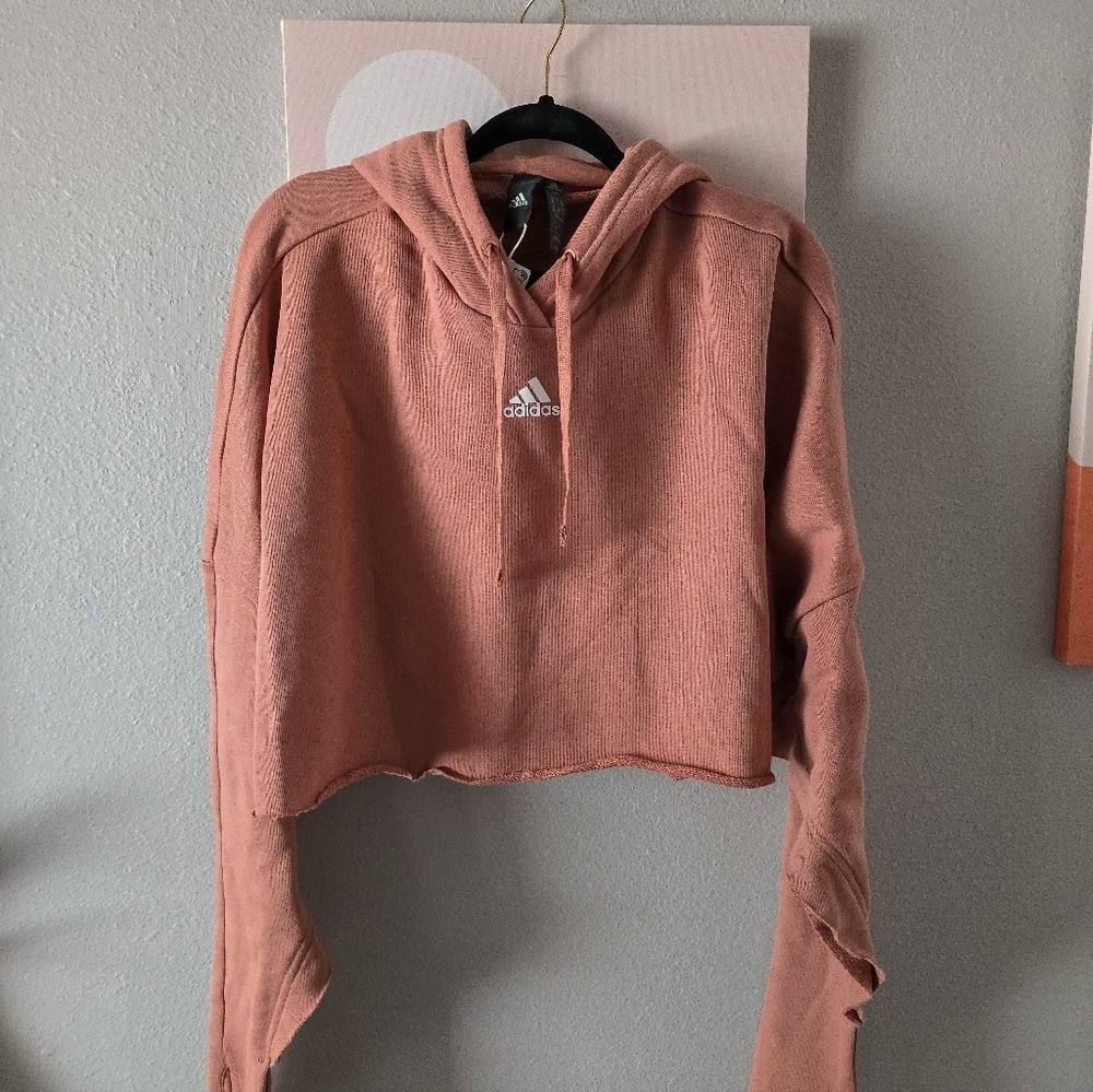 1X ADIDAS Collective Power Cropped Hoodie PLUS - Clay Strata
